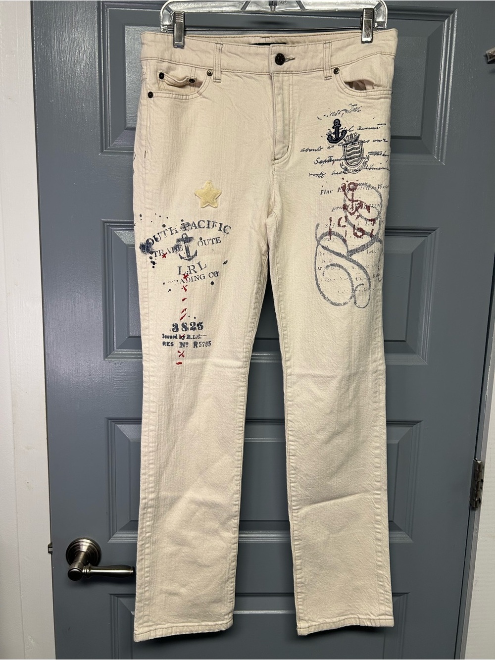 LRL By Ralph Lauren nautical inspired natural cotton blend jeans. Size 8 EUC
